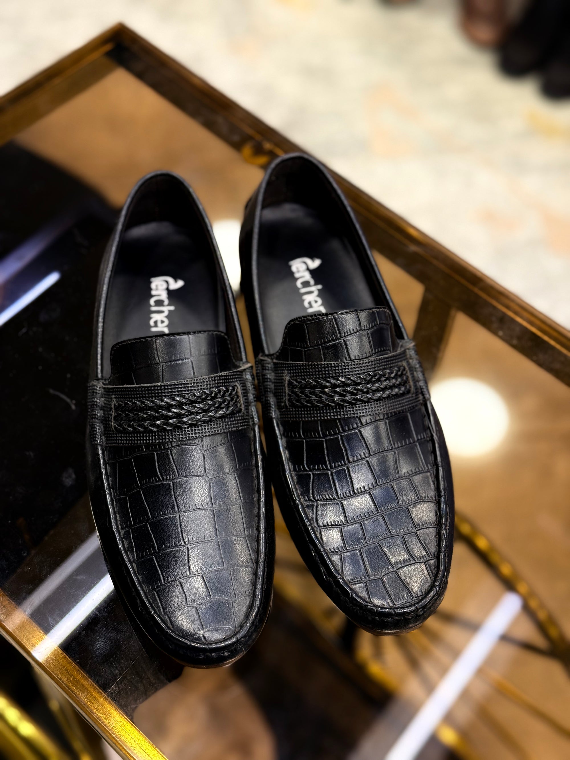 Black Crocodile Loafer