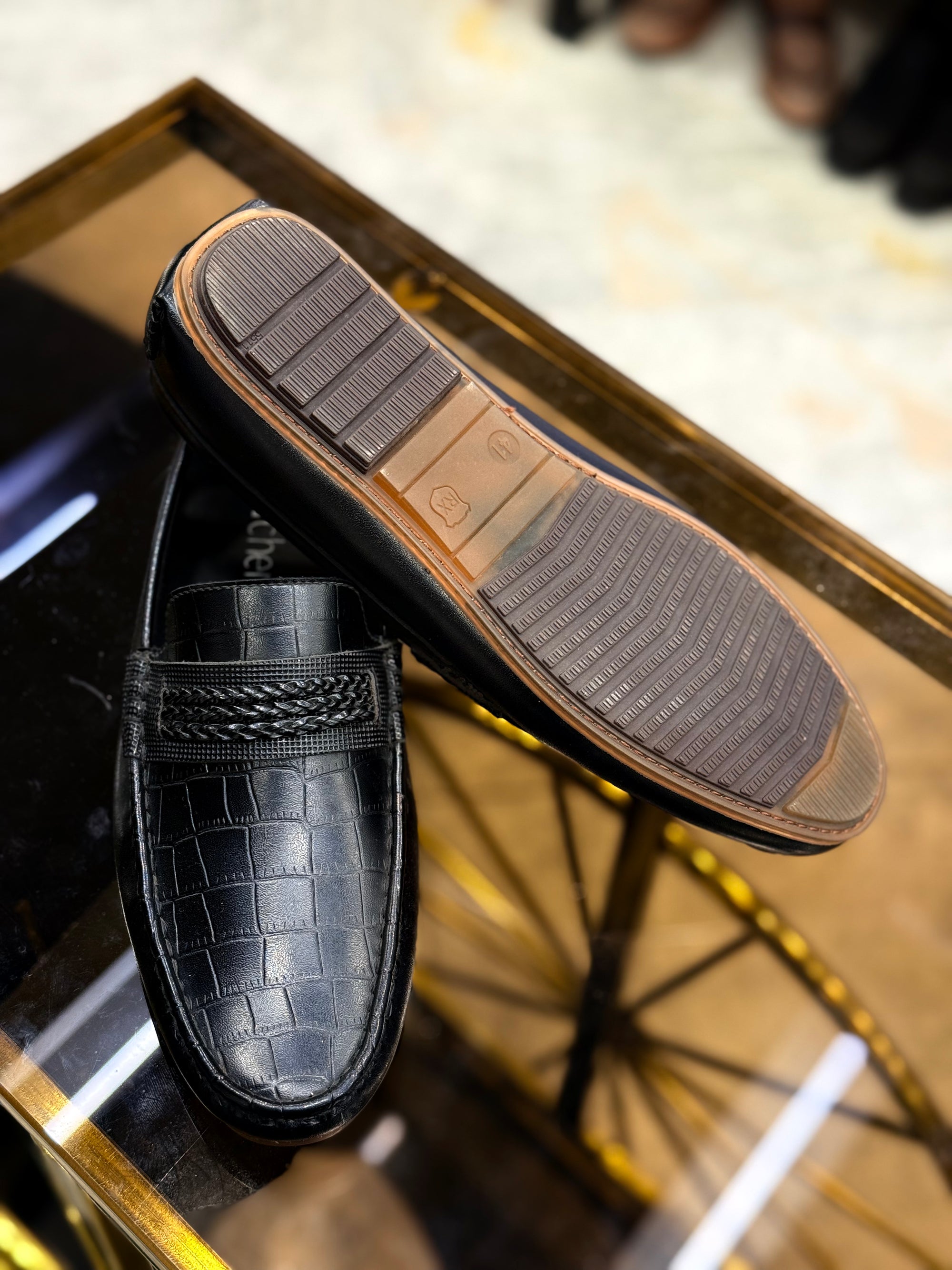 Black Crocodile Loafer