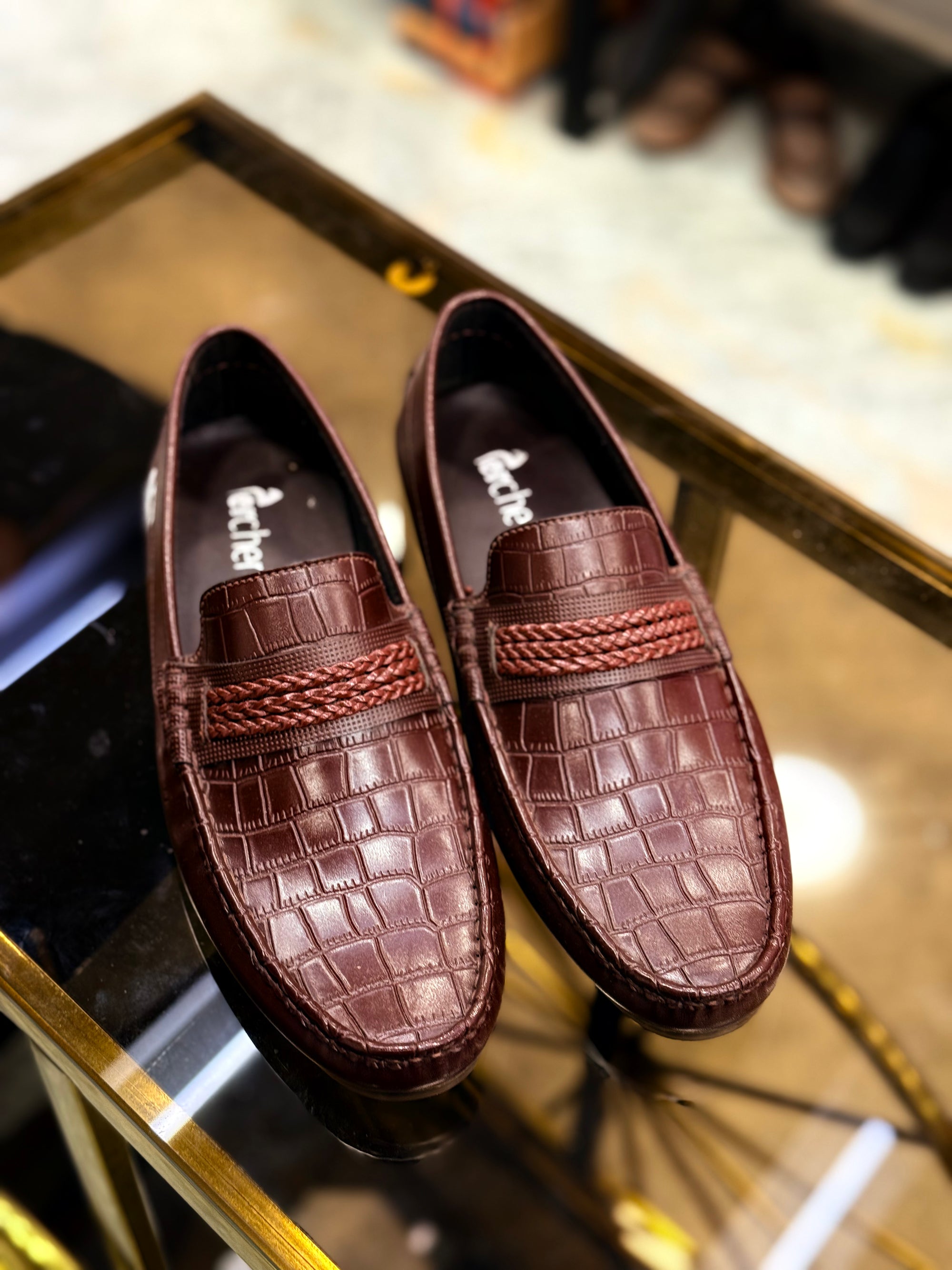 Brown Crocodile Loafer