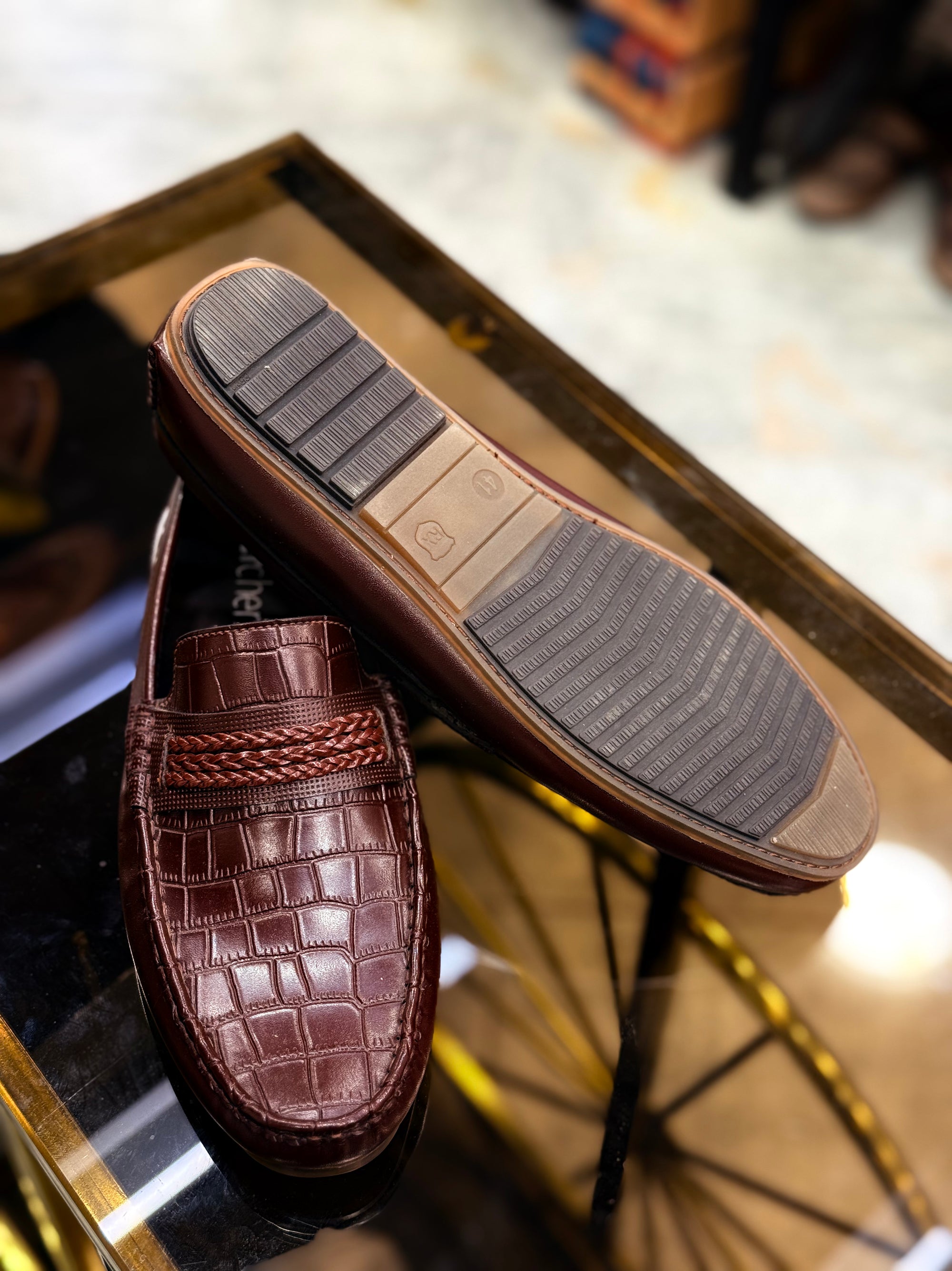 Brown Crocodile Loafer