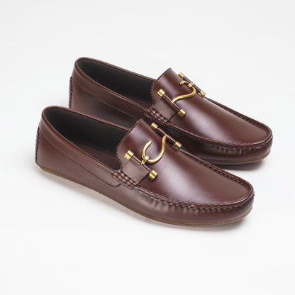 Men's Luxe S-Buckle Leather Loafers – Rich Brown