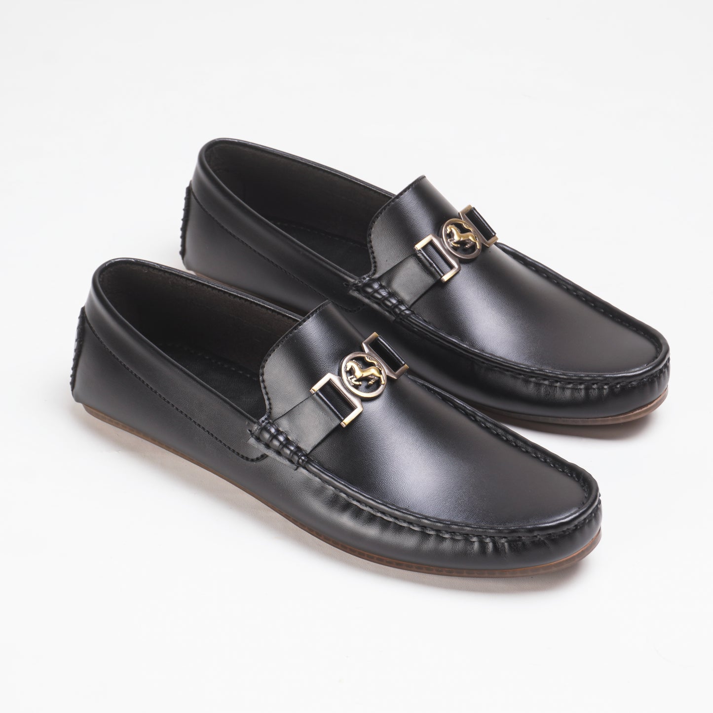 Black Elegance Buckle Loafers