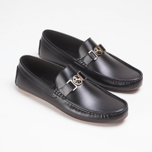 Black Elegance Buckle Loafers