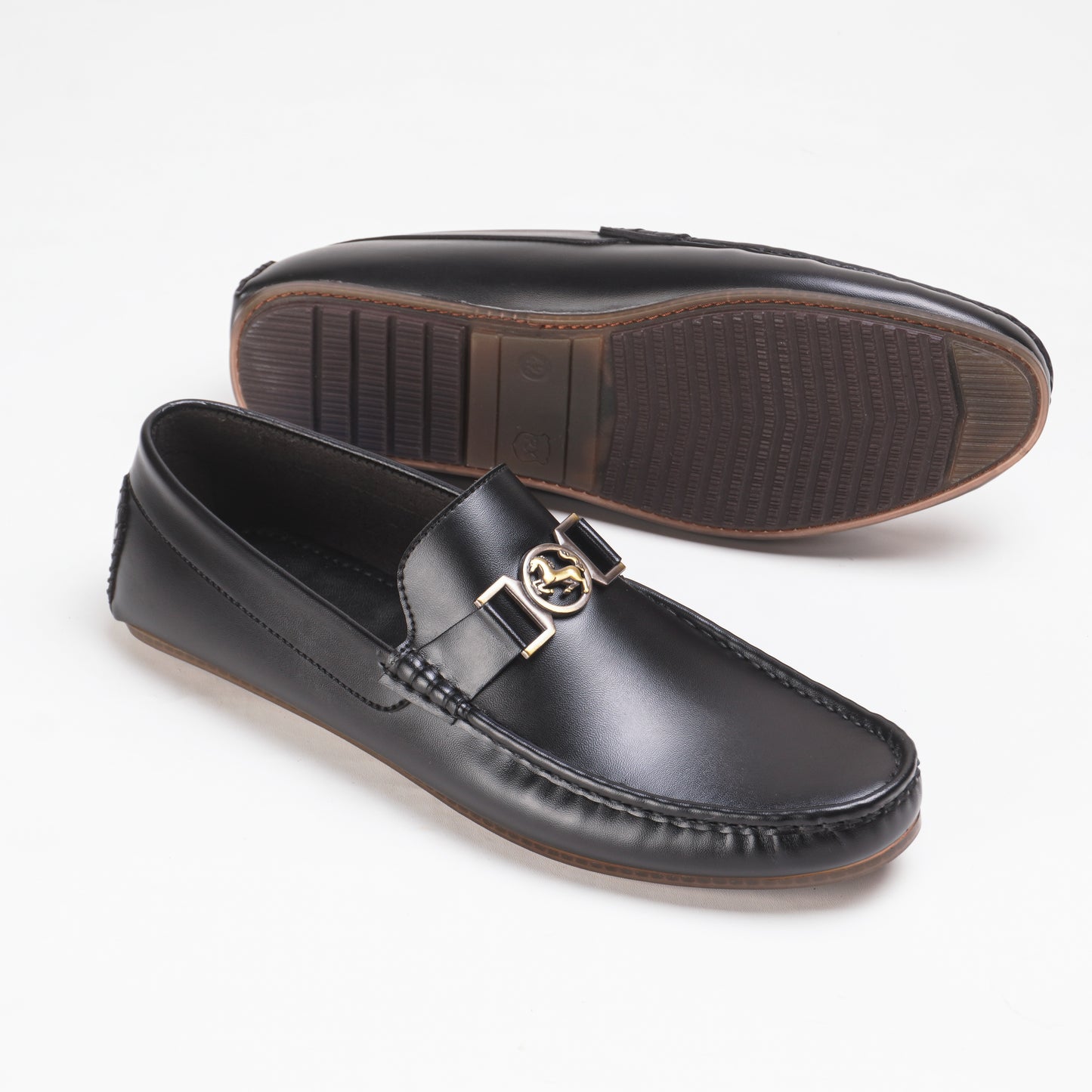 Black Elegance Buckle Loafers