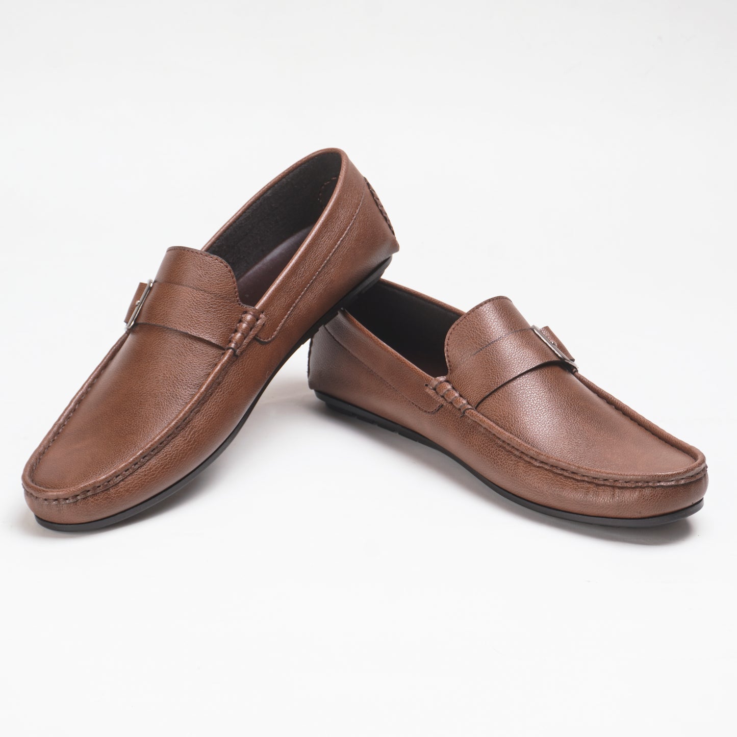 Classic Brown Buckle Loafers