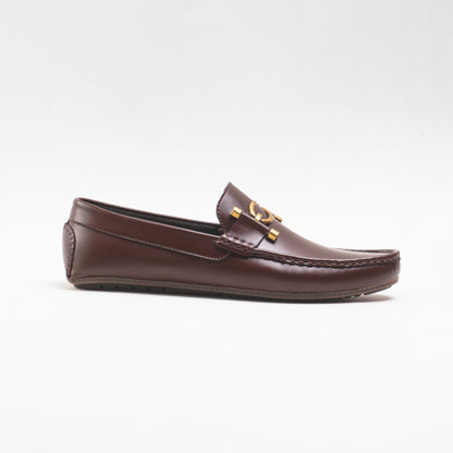 Men's Luxe S-Buckle Leather Loafers – Rich Brown