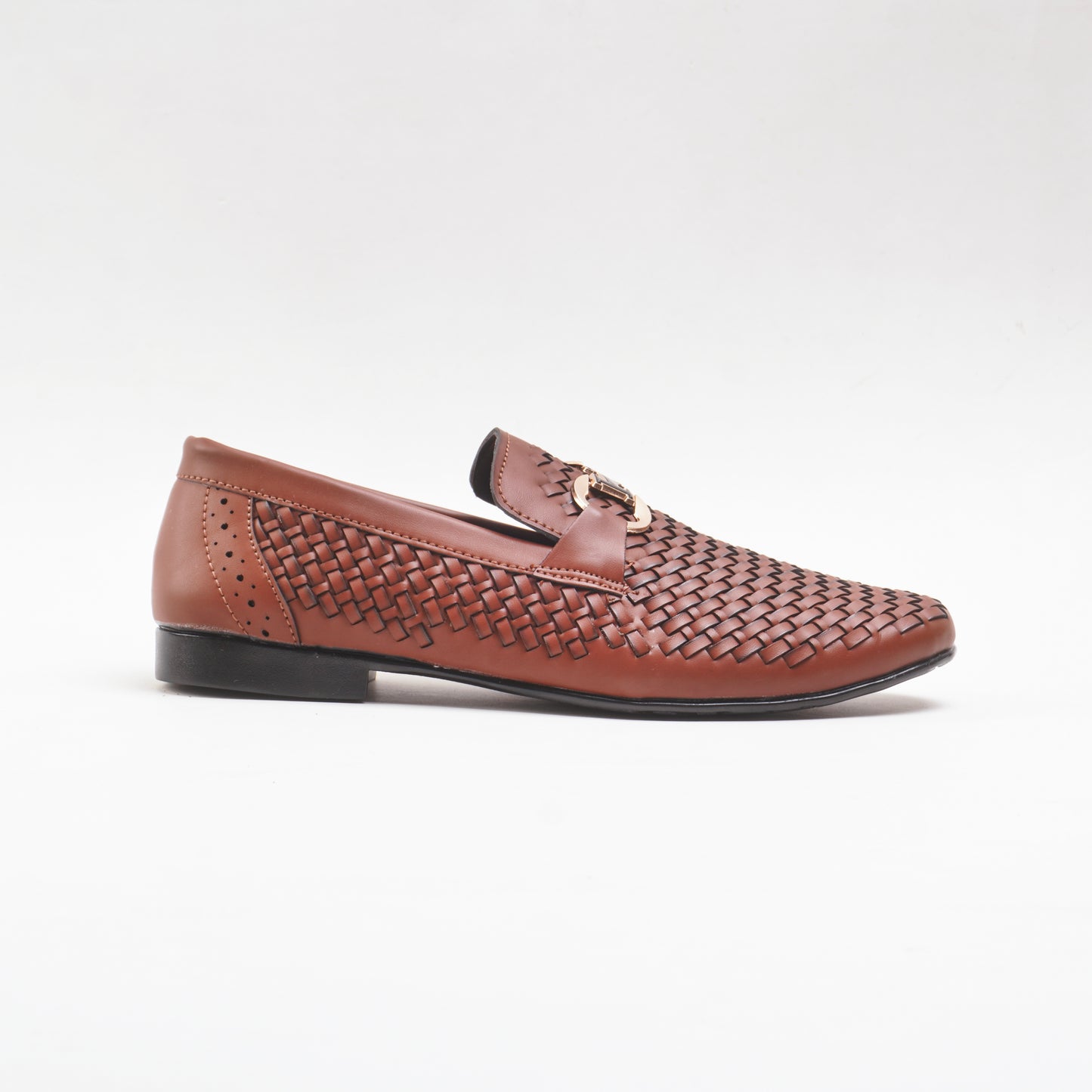 Woven Leather Shoes - Tan Brown