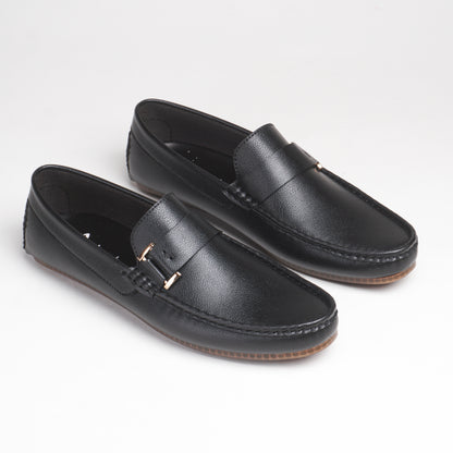Classic Golden Side Buckle Loafers