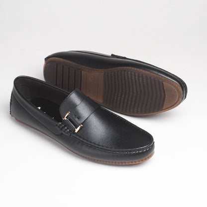 Classic Golden Side Buckle Loafers