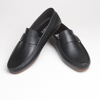 Classic Golden Side Buckle Loafers