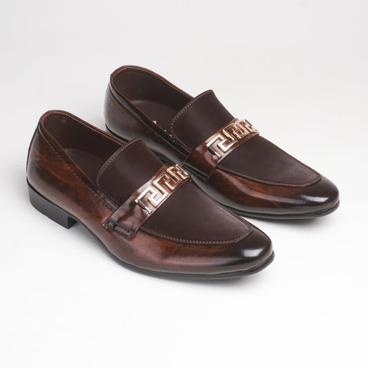 Stylish Brown Formals with Gold-tone Decorative Metal Accents