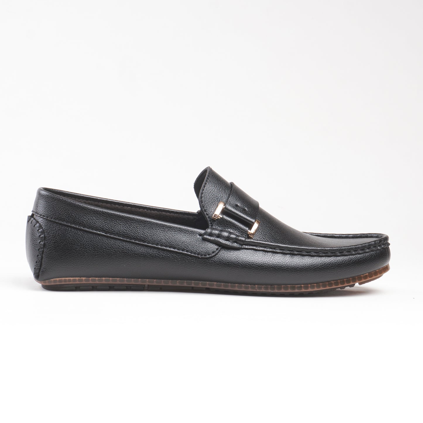 Classic Golden Side Buckle Loafers