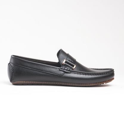 Classic Golden Side Buckle Loafers